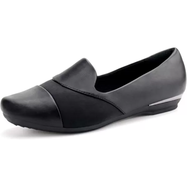 Orthorest Women Orthopedic Dress Shoes Bunions Loafers Slip On Orthotic ShoesDull Black