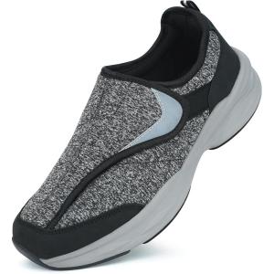 imageOrthorest Men Diabetic Shoes Swollen Feet Diabetes Walking Shoes Arch Support Orthopedic SneakersBlackGrey