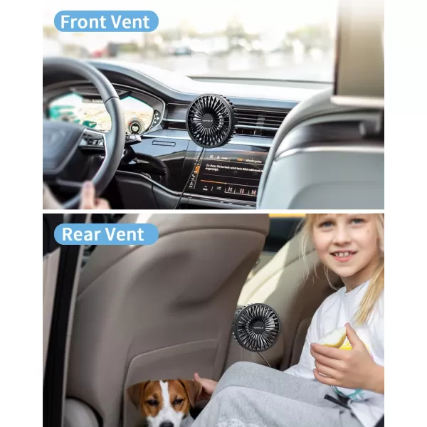 TriPole Car Fan Backseat Dashboard Fan for Car USB Powered ampamp 12V24V Vehicle Cooling Fan Bundle