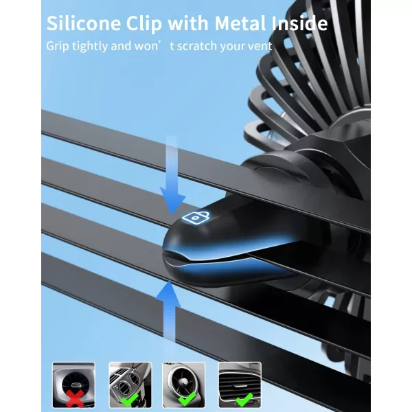 TriPole Car Fan Backseat Dashboard Fan for Car USB Powered ampamp 12V24V Vehicle Cooling Fan Bundle