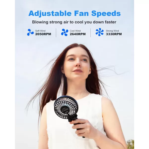 TriPole Handheld Fan Misting Fan Bundle 3 Speeds Strong Airflow Portable Hand Held Fan with Water Spray for Outdoor Travel Summer Gifts