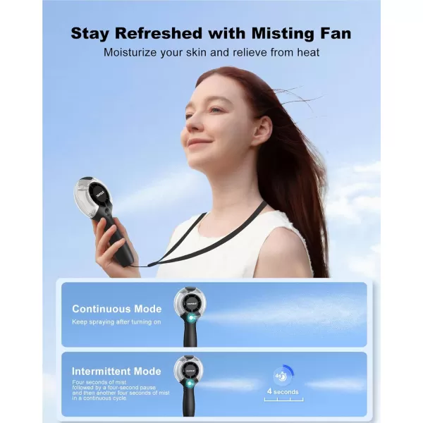 TriPole Handheld Fan Misting Fan Bundle 3 Speeds Strong Airflow Portable Hand Held Fan with Water Spray for Outdoor Travel Summer Gifts