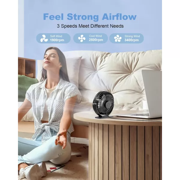 TriPole Handheld Mini Fan USB Powered Desk Fan Bundle Portable Small Fan for Travel Speed Adjustable Powerful Personal Fans for Office Outdoor