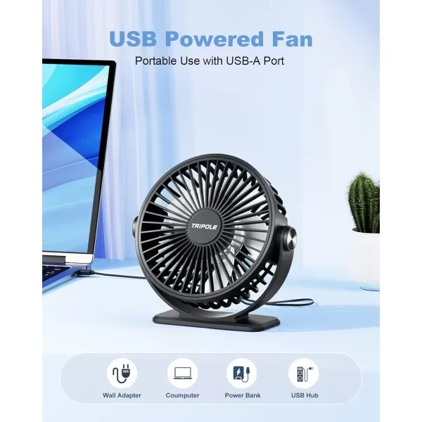 TriPole Handheld Misting Fan USB Desk Fan Bundle Portable Small Fan with Water Spray for Travel Outdoor 3 Speeds Mini Desktop Fan for Office