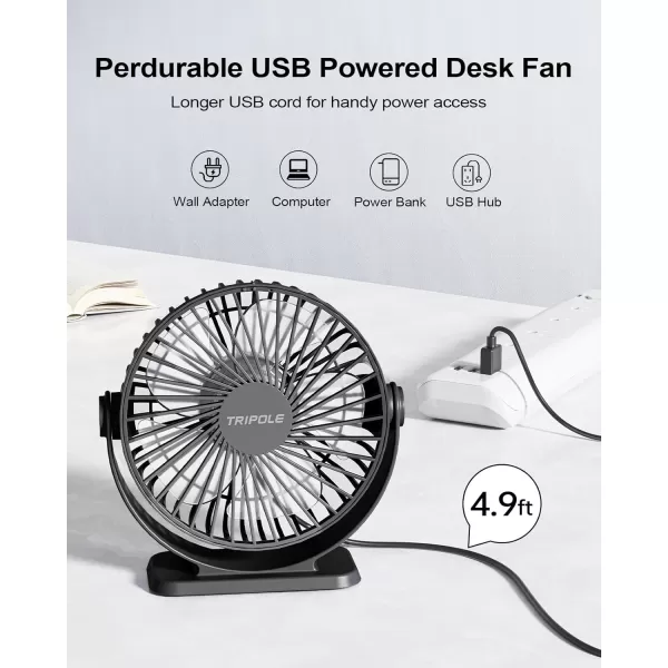 TriPole Handheld Portable Fan and Mini USB Desk Fan Bundle 3 Speeds Powerful Personal Fans for Officce Outdoor Travel Cruise