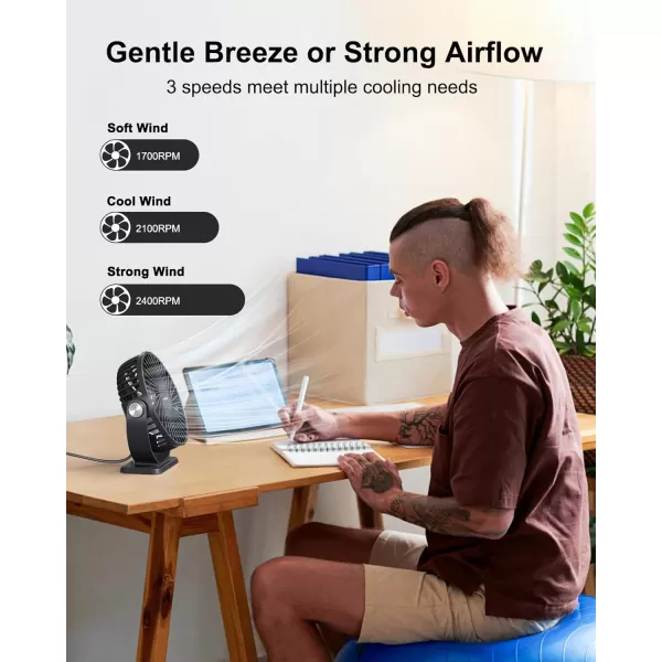 TriPole Handheld Portable Fan and Mini USB Desk Fan Bundle 3 Speeds Powerful Personal Fans for Officce Outdoor Travel Cruise