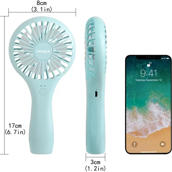 TriPole Mini Handheld Fan Bundle Small Portable Fan Battery Operated Rechargeable Fans for Kids Girls