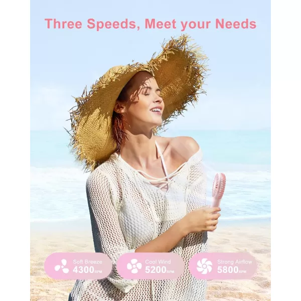 TriPole Mini Portable Handheld Fan Bundle 3 Speeds Powerful Small Fans for Travel Concerts 2000mAh Rechargeable Battery Fan for Makeup Eyelash