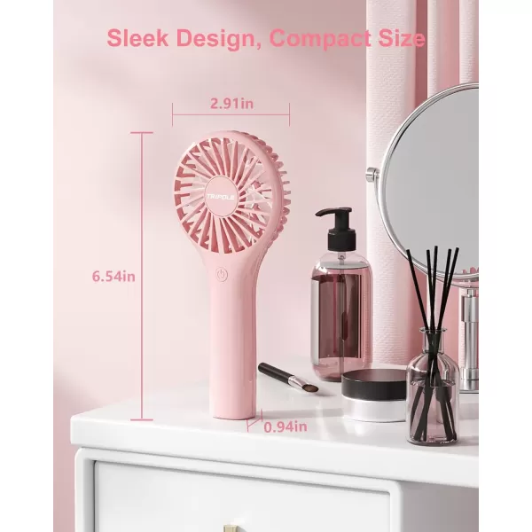 TriPole Mini Portable Handheld Fan Bundle 3 Speeds Powerful Small Fans for Travel Concerts 2000mAh Rechargeable Battery Fan for Makeup Eyelash