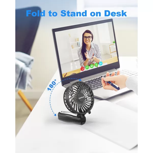 TriPole Mini Portable Handheld Fan Bundle 3 Speeds Powerful Small Fans for Travel Concerts 2000mAh Rechargeable Battery Fan for Makeup Eyelash