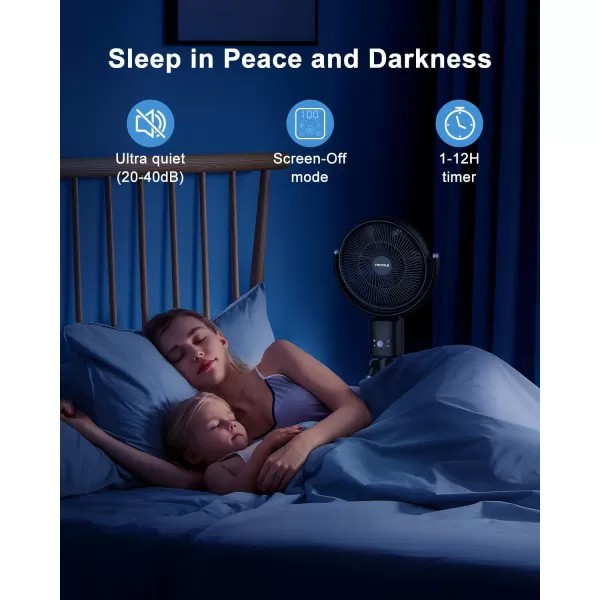 TriPole Oscillating Standing Fan 11 Outdoor Fan for Patios Quiet Pedestal Fan 12000mAh Rechargeable Battery Operated Floor Fan with Remote Control Portable Fan for Bedroom Patio Home Camping Travel