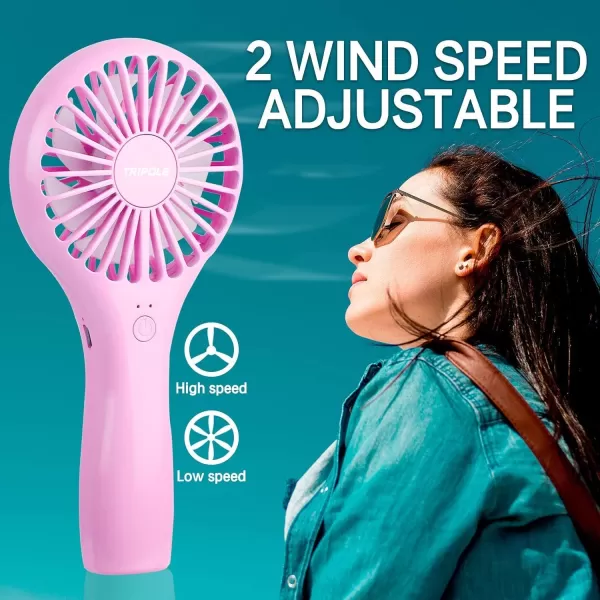 TriPole Pink Handheld Fans Bundle Mini Personal Fan Battery Operated Portable Fans for Kids Girls Children Students
