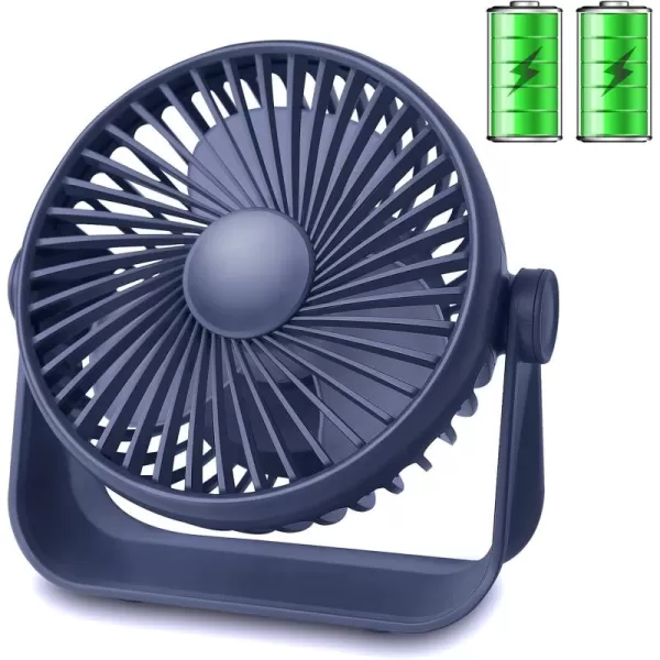 TriPole Desk Fan Small Table Fan Rechargeable Battery Operated Mini Fan 360 Degree Rotation 51 Inch Portable Fan 4 Speed USB Personal Fan for Home Office