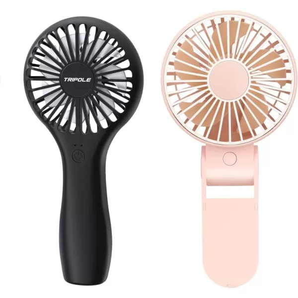 TriPole Handheld Fan Bundle Portable Battery Operated Small Fan Speed Adjustable Mini Personal Fan for Eyelash Hot Flashes Outdoor