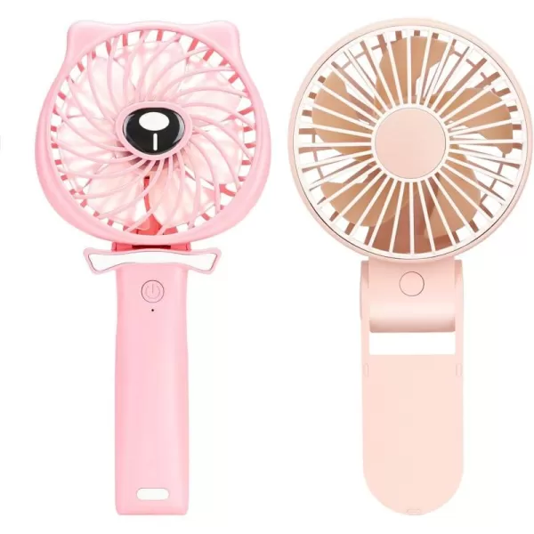 TriPole Mini Handheld Fan Bundle Rechargeable Battery Operated Portable Fan 3 Speeds Small Personal Fan for Eyelash Extension Makeup Hot Flashes