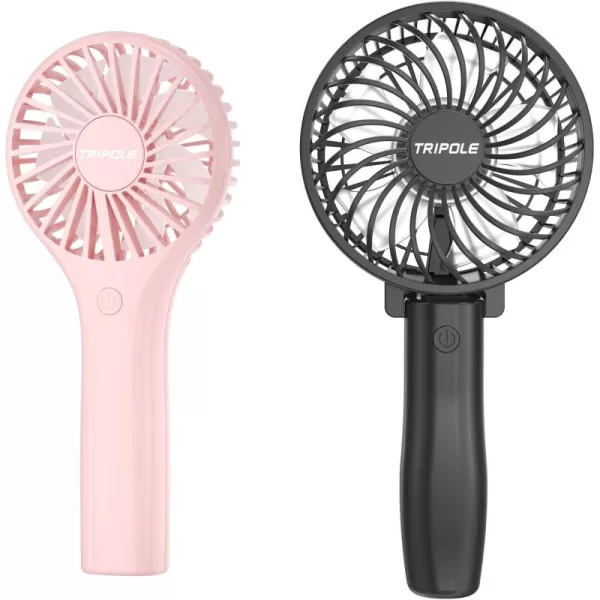 TriPole Mini Portable Handheld Fan Bundle 3 Speeds Powerful Small Fans for Travel Concerts 2000mAh Rechargeable Battery Fan for Makeup Eyelash