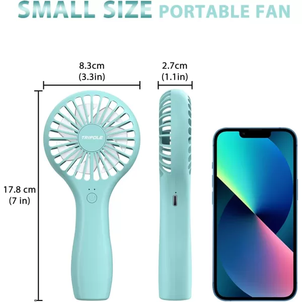 TriPole Handheld Fan Mini Fan Portable 5000 mAh Battery Operated Small Personal Fan with Powerful Wind USB Rechargeable Eyelash Fan for Makeup Girls Kids Women Summer Wedding Outdoor Travel BlueBlue