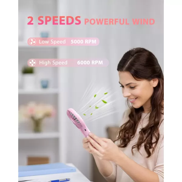 TriPole Handheld Fan Mini Fan Portable 5000 mAh Battery Operated Small Personal Fan with Powerful Wind USB Rechargeable Eyelash Fan for Makeup Girls Kids Women Summer Wedding Outdoor Travel BluePink