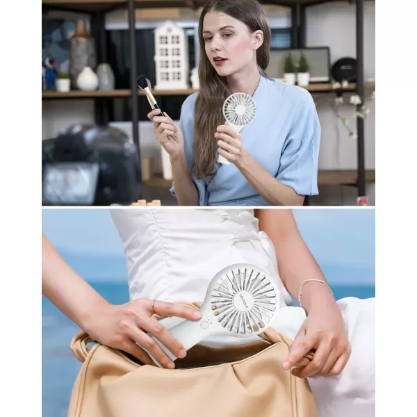 TriPole Handheld Fan Mini Fan Portable 5000 mAh Battery Operated Small Personal Fan with Powerful Wind USB Rechargeable Eyelash Fan for Makeup Girls Kids Women Summer Wedding Outdoor Travel BlueWhite