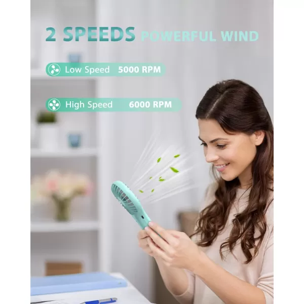 TriPole Handheld Fan Mini Fan Portable 5000 mAh Battery Operated Small Personal Fan with Powerful Wind USB Rechargeable Eyelash Fan for Makeup Girls Kids Women Summer Wedding Outdoor Travel BlueBlue