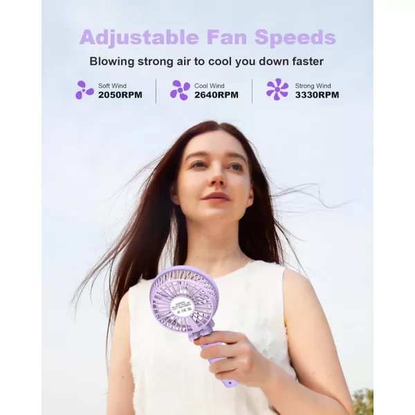 TriPole Handheld Fan Portable Mini Fan 3 Speeds Foldable Small Personal Fan Rechargeable USB Desk Fan Powerful Hand Held Fan Battery Operated for Travel Outdoor Makeup Gifts Black 42 Fan CoverPurple