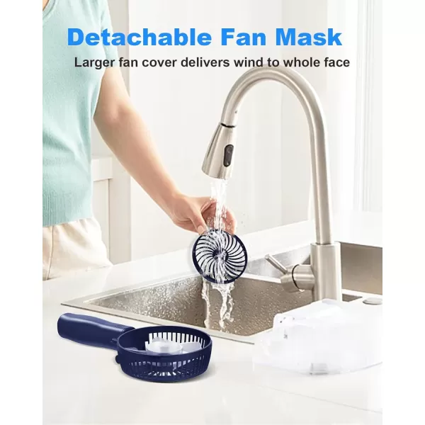 TriPole Handheld Fan Portable Mini Fan 3 Speeds Foldable Small Personal Fan Rechargeable USB Desk Fan Powerful Hand Held Fan Battery Operated for Travel Outdoor Makeup Gifts Black 42 Fan CoverNavy Blue
