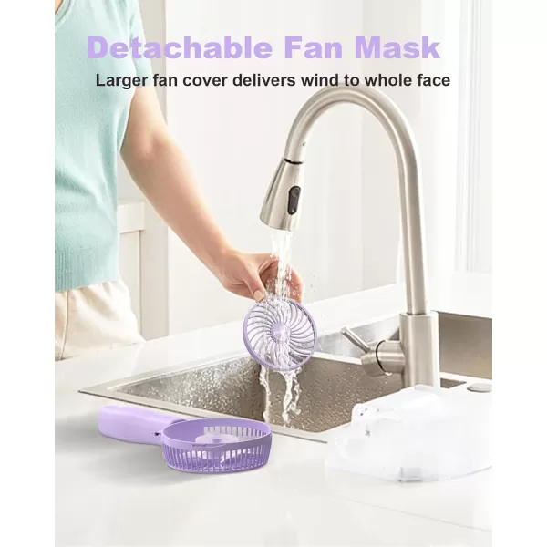 TriPole Handheld Fan Portable Mini Fan 3 Speeds Foldable Small Personal Fan Rechargeable USB Desk Fan Powerful Hand Held Fan Battery Operated for Travel Outdoor Makeup Gifts Black 42 Fan CoverPurple