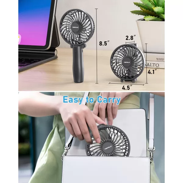 TriPole Handheld Fan Portable Mini Fan 4800mAh Battery Operated Fan Powerful Hand Fan 3 Speeds Small Personal Fan Desk Fan for Travel Kids Boys Girls Men Women 621H Working BeigeBlack