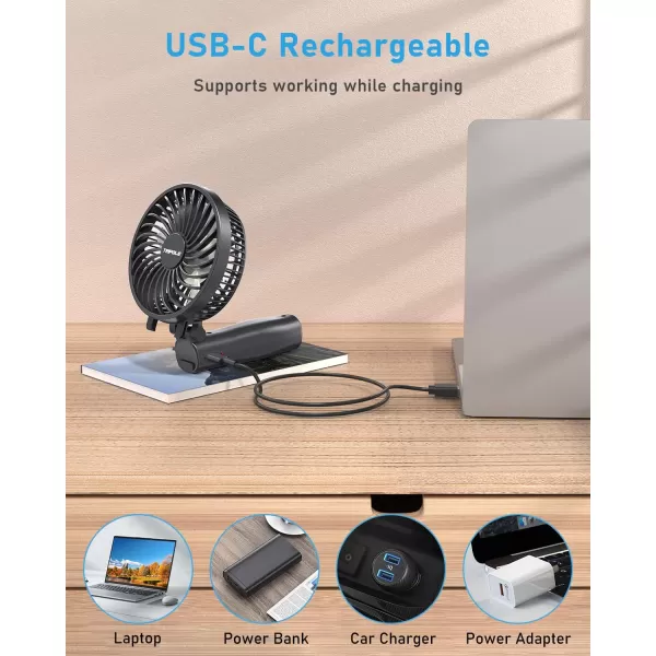 TriPole Handheld Fan Portable Mini Fan 4800mAh Battery Operated Fan Powerful Hand Fan 3 Speeds Small Personal Fan Desk Fan for Travel Kids Boys Girls Men Women 621H Working BeigeBlack