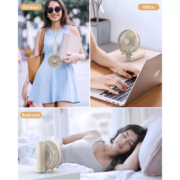 TriPole Handheld Fan Portable Mini Fan 4800mAh Battery Operated Fan Powerful Hand Fan 3 Speeds Small Personal Fan Desk Fan for Travel Kids Boys Girls Men Women 621H Working BeigeBeige