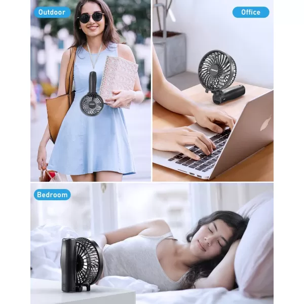 TriPole Handheld Fan Portable Mini Fan 4800mAh Battery Operated Fan Powerful Hand Fan 3 Speeds Small Personal Fan Desk Fan for Travel Kids Boys Girls Men Women 621H Working BeigeBlack