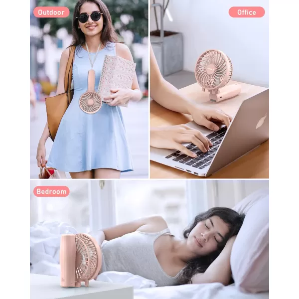 TriPole Handheld Fan Portable Mini Fan 4800mAh Battery Operated Fan Powerful Hand Fan 3 Speeds Small Personal Fan Desk Fan for Travel Kids Boys Girls Men Women 621H Working BeigePink