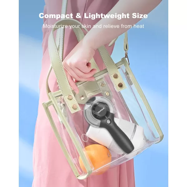TriPole Misting Fan Portable Handheld Fan with Mist 4000mAh Rechargeable Personal Mister Fan with 40ml Water Tank HighSpeed Airflow Mini Water Spray Fan for Outdoor Trip Travel Park Beach Camping