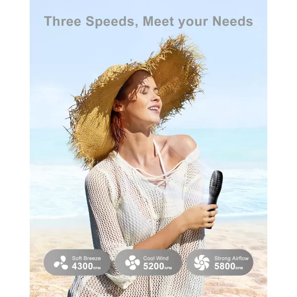 TriPole Portable Handheld Fan Mini Personal Fan with 3 Speeds Powerful Little Battery Hand Held Fan for Travel Trip Outdoor Concerts Cute Small Rechargeable Lash Fan for Makeup Skincare Drying PinkBlack