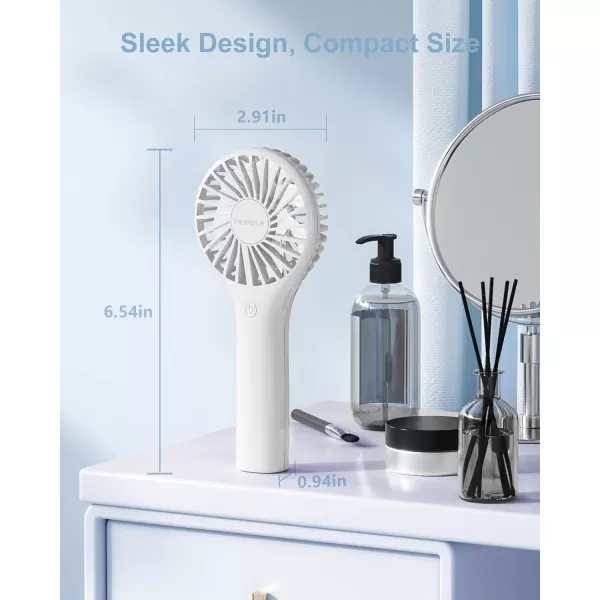 TriPole Portable Handheld Fan Mini Personal Fan with 3 Speeds Powerful Little Battery Hand Held Fan for Travel Trip Outdoor Concerts Cute Small Rechargeable Lash Fan for Makeup Skincare Drying PinkWhite