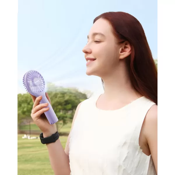TriPole Portable Handheld Fan Mini Personal Fan with 3 Speeds Powerful Little Battery Hand Held Fan for Travel Trip Outdoor Concerts Cute Small Rechargeable Lash Fan for Makeup Skincare Drying PinkPurple