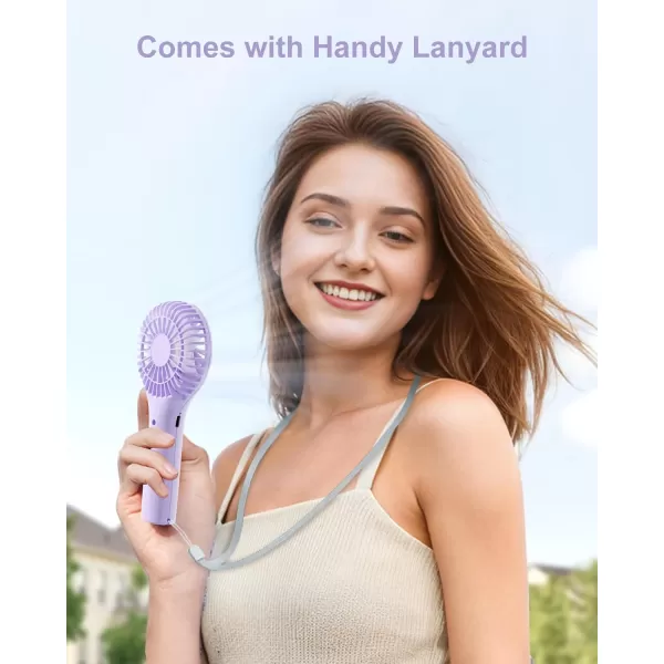 TriPole Portable Handheld Fan Mini Personal Fan with 3 Speeds Powerful Little Battery Hand Held Fan for Travel Trip Outdoor Concerts Cute Small Rechargeable Lash Fan for Makeup Skincare Drying PinkPurple