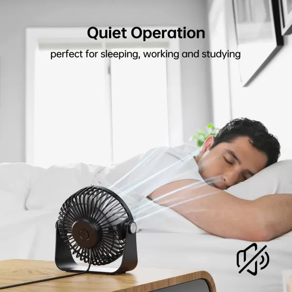 TriPole USB Desk Fan Mini Portable Fan with Strong Airflow Small Table Fan 3 speeds 360Rotatable Personal Fan for Desktop Home Office Bedroom Camping Outdoor51Inch49ft cable