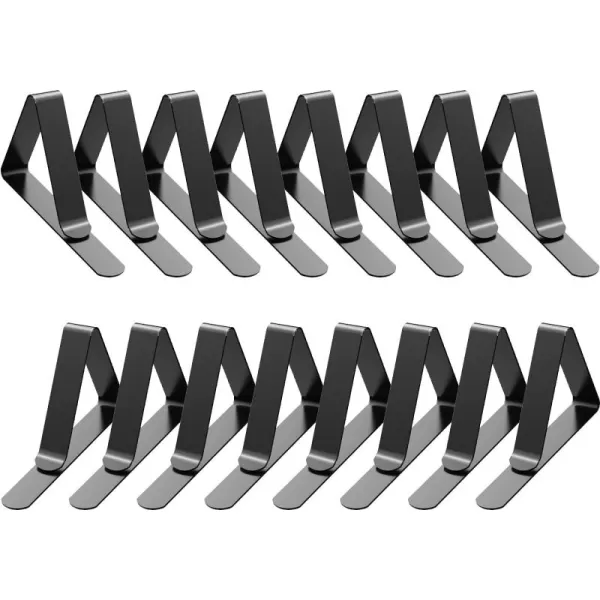 TriPole 16 Pack Tablecloth Clips for Outdoor Tables Stainless Steel Picnic Table Clips for Tablecloth Metal Table Cover Clips Table Skirt Clips Clamps for Picnic Camping Patio Wedding Party Dark Grey