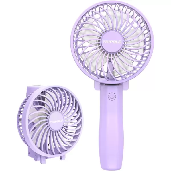 TriPole Handheld Fan Portable Mini Fan 3 Speeds Foldable Small Personal Fan Rechargeable USB Desk Fan Powerful Hand Held Fan Battery Operated for Travel Outdoor Makeup Gifts Black 42 Fan CoverPurple