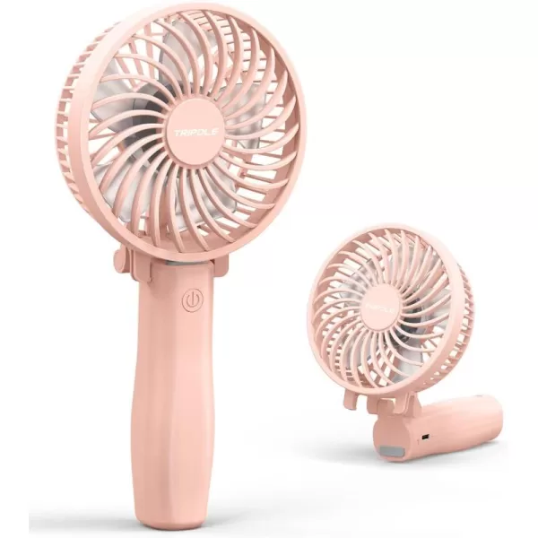 TriPole Handheld Fan Portable Mini Fan 4800mAh Battery Operated Fan Powerful Hand Fan 3 Speeds Small Personal Fan Desk Fan for Travel Kids Boys Girls Men Women 621H Working BeigePink