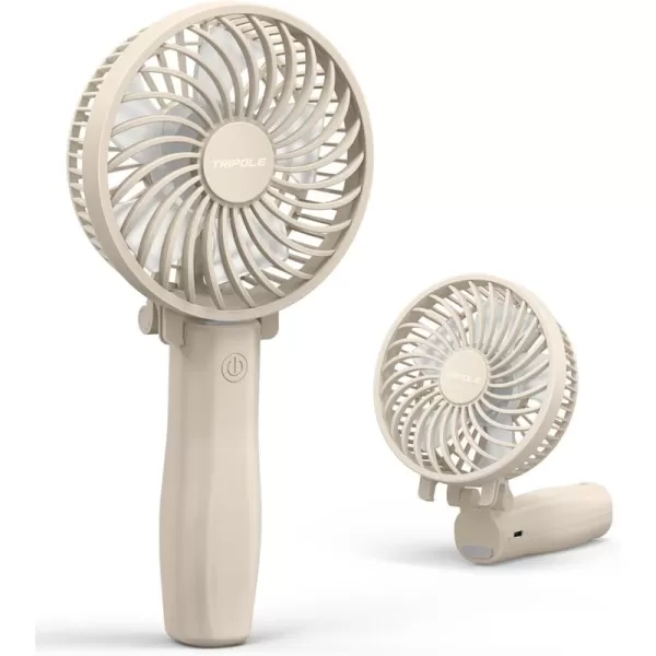 TriPole Handheld Fan Portable Mini Fan 4800mAh Battery Operated Fan Powerful Hand Fan 3 Speeds Small Personal Fan Desk Fan for Travel Kids Boys Girls Men Women 621H Working BeigeBeige