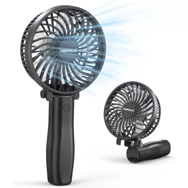 TriPole Handheld Fan Portable Mini Fan 4800mAh Battery Operated Fan Powerful Hand Fan 3 Speeds Small Personal Fan Desk Fan for Travel Kids Boys Girls Men Women 621H Working BeigeBlack