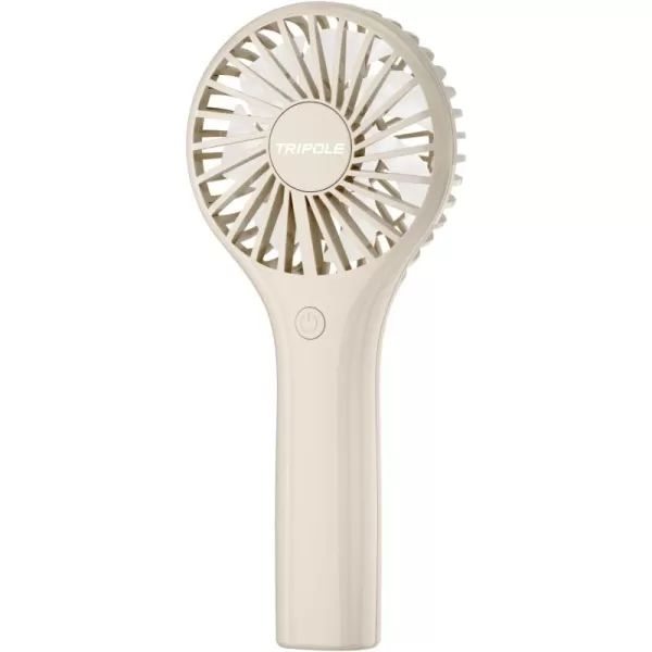 TriPole Portable Handheld Fan Mini Personal Fan with 3 Speeds Powerful Little Battery Hand Held Fan for Travel Trip Outdoor Concerts Cute Small Rechargeable Lash Fan for Makeup Skincare Drying PinkBeige