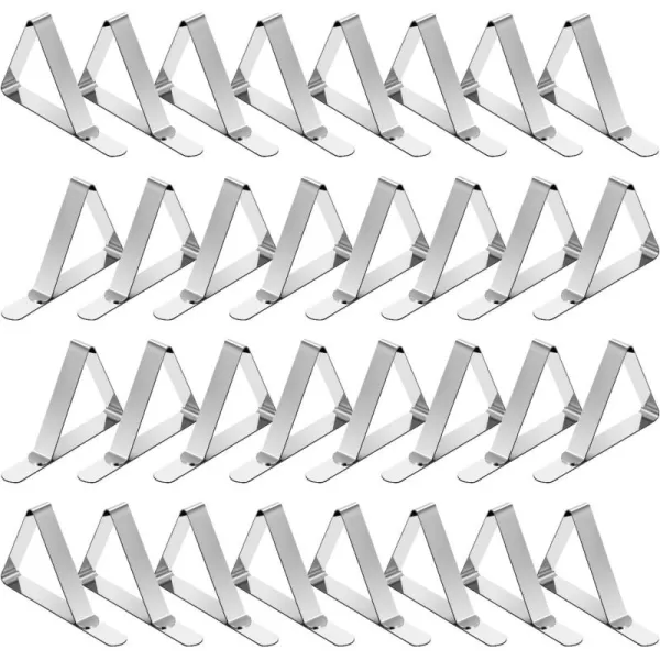TriPole Tablecloth Clips 16Pack Stainless Steel Table Cover Clamps Skirt Clips for Home Kitchen Restaurant Picnic Tables32 pack