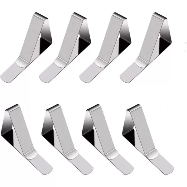 TriPole Tablecloth Clips 16Pack Stainless Steel Table Cover Clamps Skirt Clips for Home Kitchen Restaurant Picnic Tables8 pack