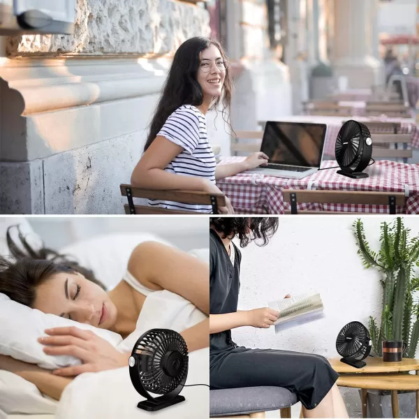 TriPole Portable Desk Fan USB Powered Small Fan ampamp Car Fan Bundle 3 Speeds Strong Wind Personal Fan Head Rotation Mini Table Fan for Home Office Bedroom Vehicle Dashboard