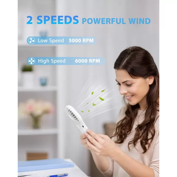 TriPole Handheld Fan Mini Fan Portable 5000 mAh Battery Operated Small Personal Fan with Powerful Wind USB Rechargeable Eyelash Fan for Makeup Girls Kids Women Summer Wedding Outdoor Travel BlueWhite
