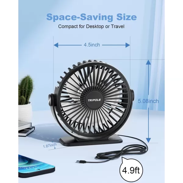 TriPole Handheld Misting Fan USB Desk Fan Bundle Portable Small Fan with Water Spray for Travel Outdoor 3 Speeds Mini Desktop Fan for Office