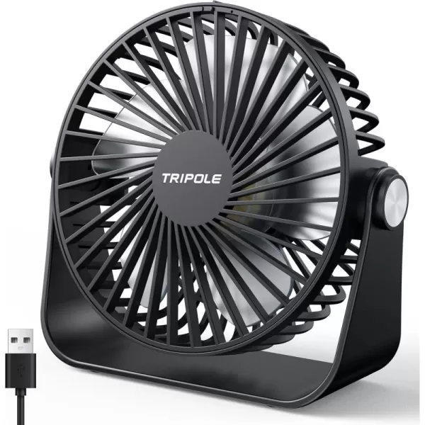 TriPole USB Desk Fan Mini Portable Fan with Strong Airflow Small Table Fan 3 speeds 360Rotatable Personal Fan for Desktop Home Office Bedroom Camping Outdoor51Inch49ft cable